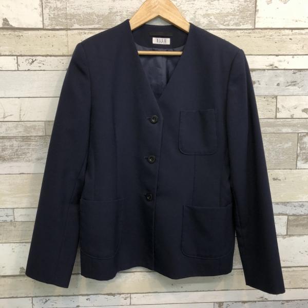 【ランクB】シングルイートン  165A エル  紺 スリムシルエット ストレッチ ウール50％ 上着 中学生 高校生 女子制服  中古学生服A