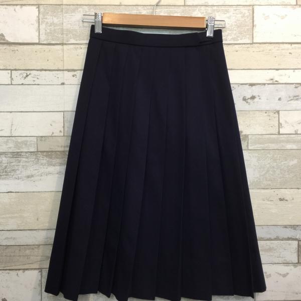 ランクA 冬スカート 20本ヒダ OLIVE des OLIVE 66×60 紺 ウール50％ 中学生 高校生 女子制服 中古学生服 中古制服