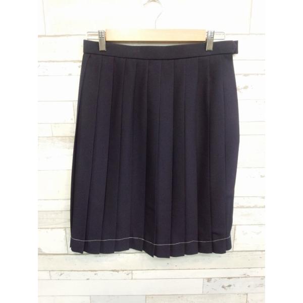 夏スカート 24本ヒダ 69×60  紺  ポリエステル80％ レーヨン20% 中学生 高校生 女子制服  中古学生服