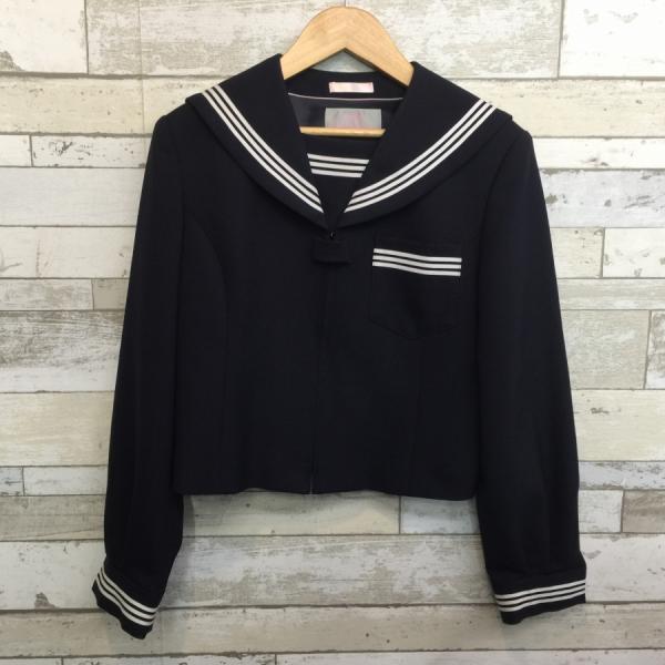 ランクB セーラー服 160A Lulu Sweet 濃紺 ウール50％ 上着 中学生 高校生 女子制服 中古学生服