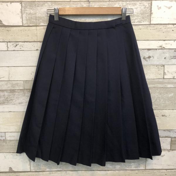 ランクB 冬スカート 69×57 20本ヒダ  TOMBOW 紺 ウール50％ 中学生 高校生 女子制服  中古学生服
