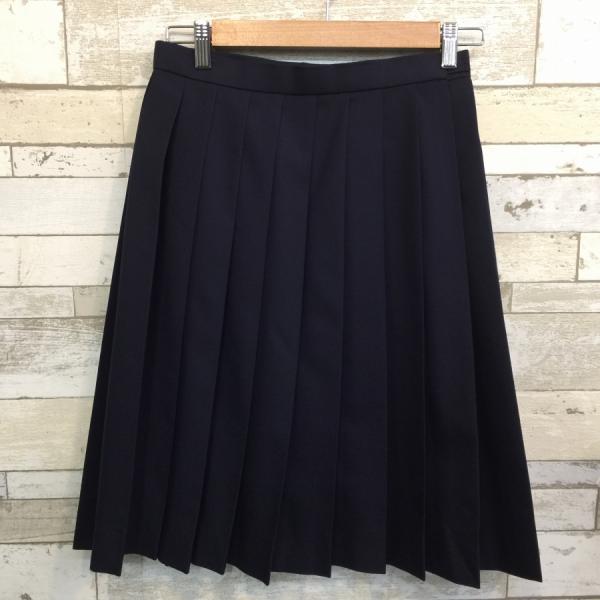 ランクB 冬スカート 20本ヒダ TOMBOW 72×57 紺 ウール50％ 中学生 高校生 女子制服 中古学生服