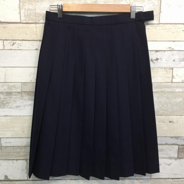 ランクA 冬スカート TOMBOW 69×60 20本ヒダ 紺 ウール50％ 中学生 高校生 女子制服 中古学生服