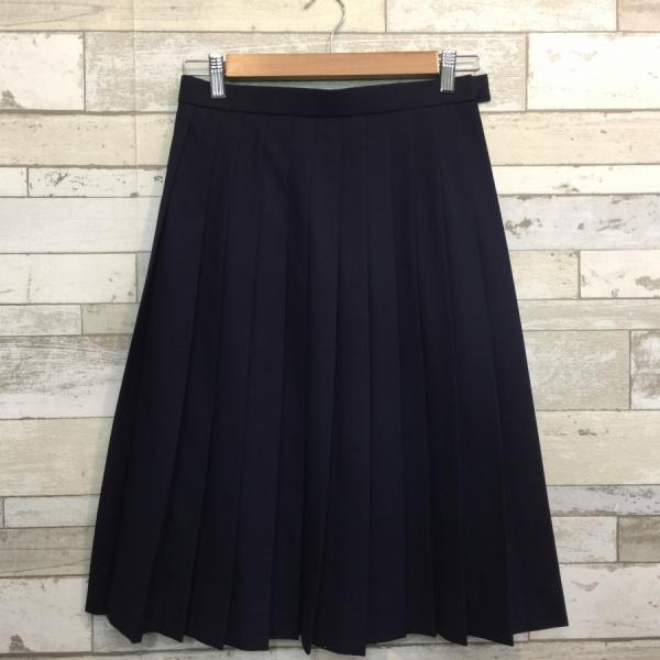 ランクB 冬スカート 24本ヒダ Lulu Sweet 66×60 紺 ウール50％ 中学生 高校生 女子制服 中古学生服