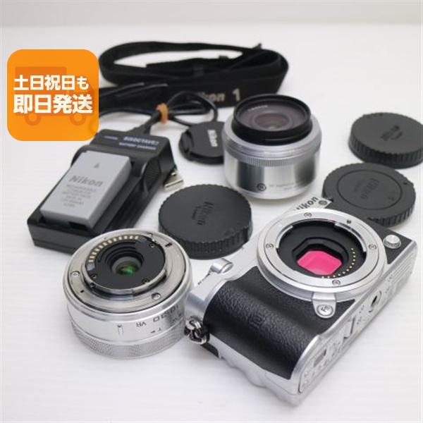 超美品 Nikon 1 J5 ダブルレンズキット シルバー 即日発送 ミラーレス