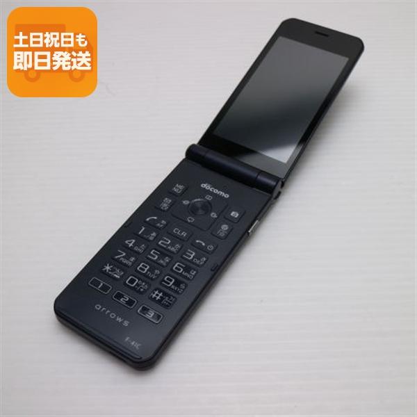 美品 arrows ケータイ ベーシック F-41C ネイビー スマホ 白ロム 中古