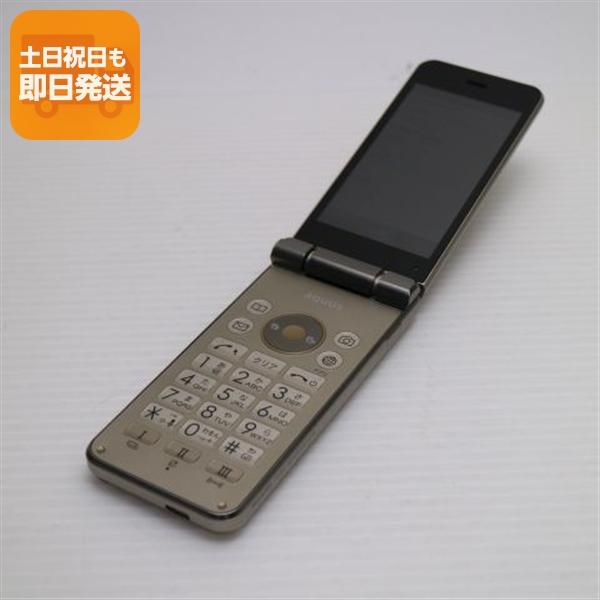 新品同様 SHF34 AQUOS K ゴールド 白ロム 中古 ガラケー au SHARP あす
