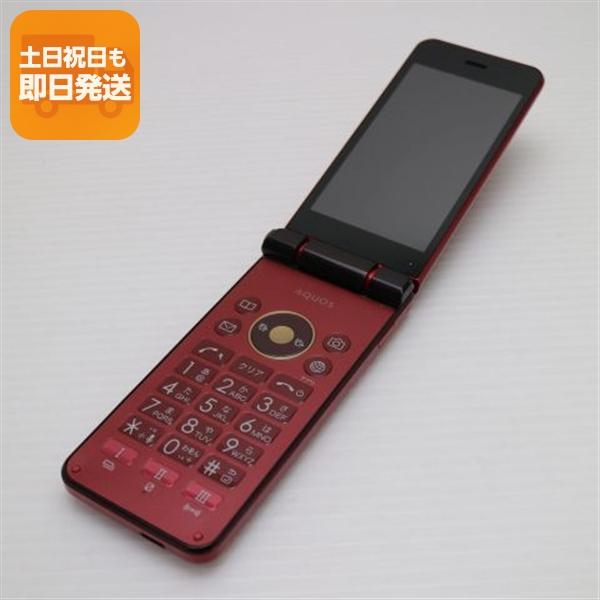 美品 SHF34 AQUOS K レッド本体 白ロム ガラケー au SHARP あすつく