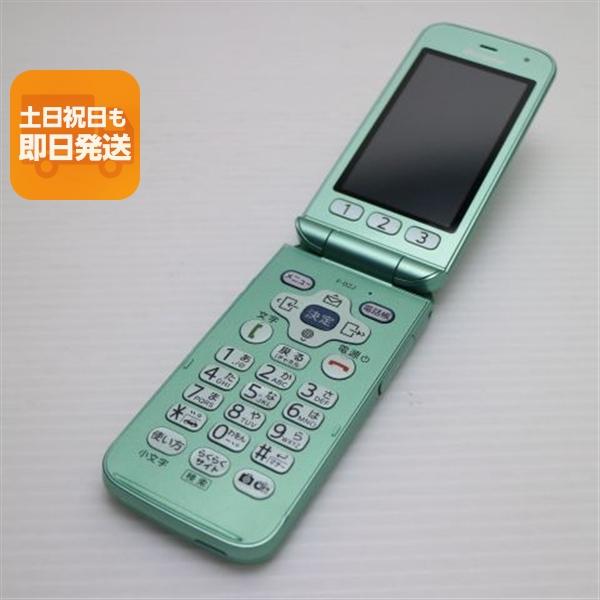 美品 F-02J らくらくホン ミントグリーン 即日発送 ガラケー DoCoMo