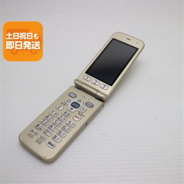 超美品 F-02J らくらくホン ゴールド 即日発送 ガラケー DoCoMo 富士通