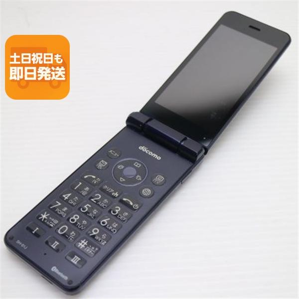 良品中古 SH-01J AQUOS ケータイ ブルーブラック 即日発送 ガラケー