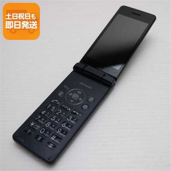美品 SH-02L AQUOS ケータイ ブラック スマホ 本体 白ロム 中古 あす