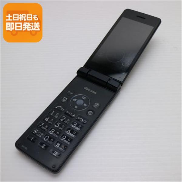 良品中古 SH-02L AQUOS ケータイ ブラック スマホ 本体 白ロム 中古