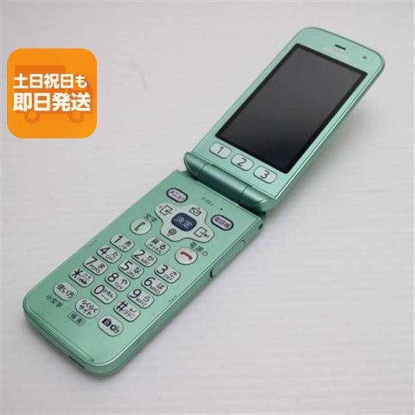 美品 F-02J らくらくホン ミントグリーン 即日発送 ガラケー DoCoMo