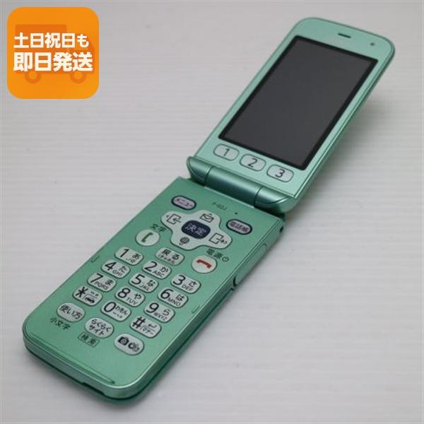 良品中古 F-02J らくらくホン ミントグリーン 即日発送 ガラケー