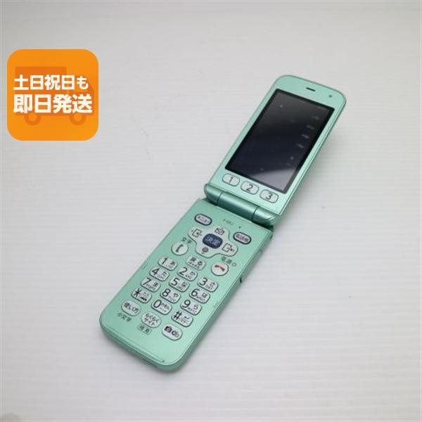 美品 F-02J らくらくホン ミントグリーン 即日発送 ガラケー DoCoMo