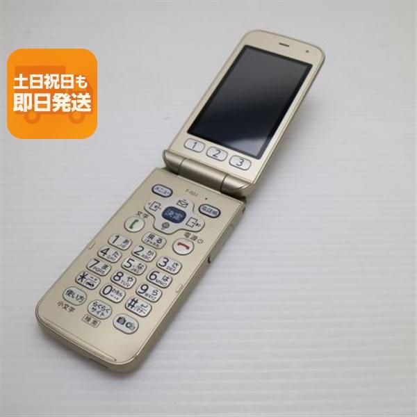 美品 F-02J らくらくホン ゴールド 即日発送 ガラケー DoCoMo 富士通