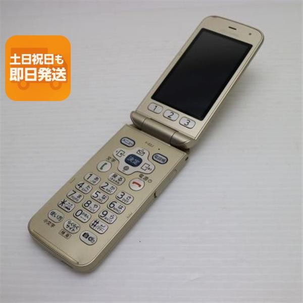 美品 F-02J らくらくホン ゴールド 即日発送 ガラケー DoCoMo 富士通