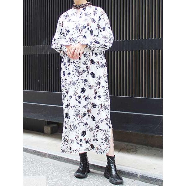 Ebony 花柄 ロングワンピース フリーサイズ プリント ホワイト Foil Flower Dress White in Rl Eawdwh Bags Groove 通販 Yahoo ショッピング