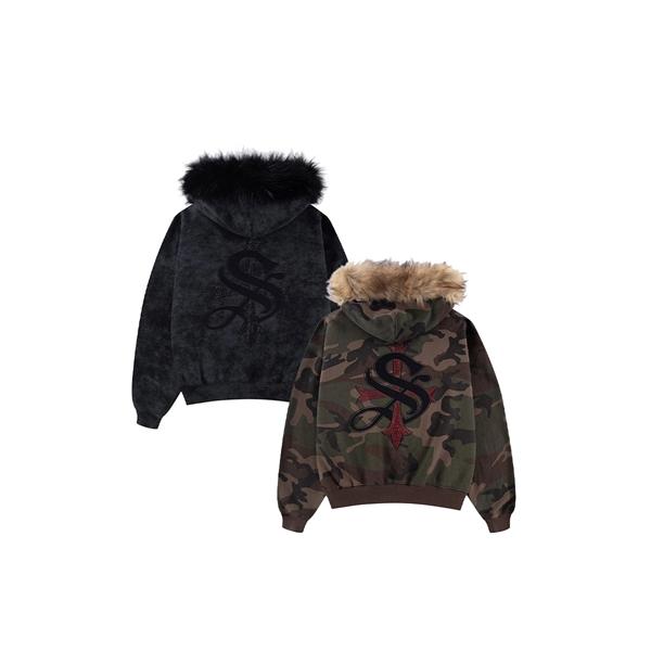 SUPPLIER サプライヤー ジップアップフーディ S-XL ブラック/黒