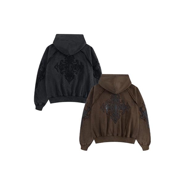 SUPPLIER（サプライヤー） ジップアップフーディ S-XL ブラック/黒