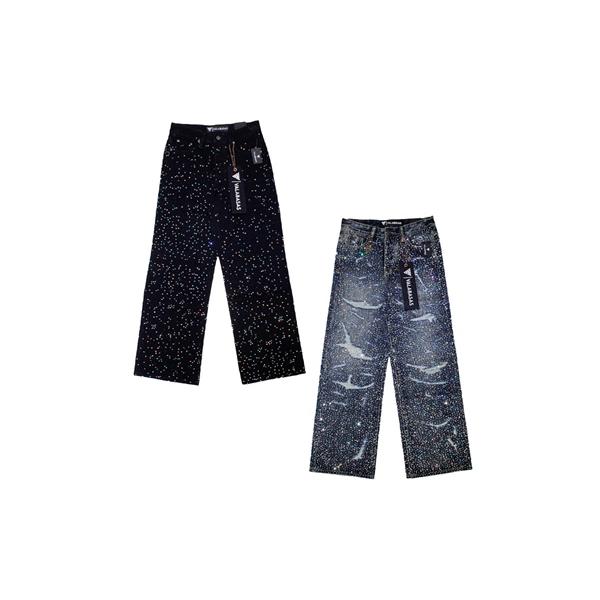 VALABASAS ヴァラバサス バギーパンツ 29-32インチ ブラック/黒 ブルー