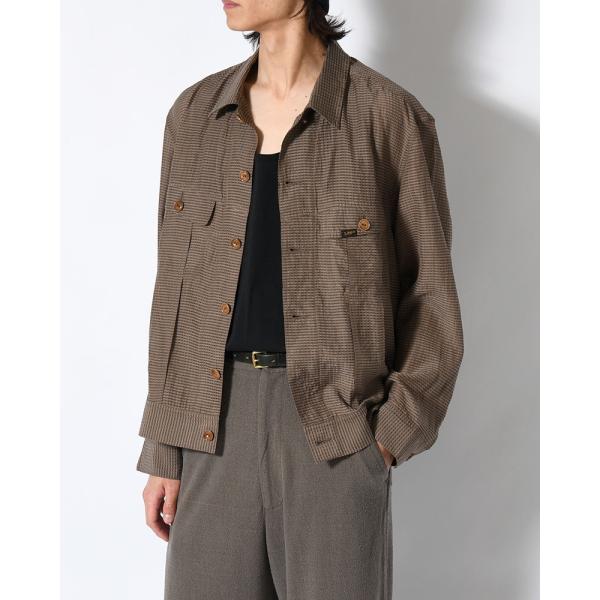 SEVEN BY SEVEN セブンバイセブン シャツジャケット メンズ トップス 長袖 シアーシャツ SHEER COWBOY JACKET -Gingham Check Indian fabric- -GREIGE-