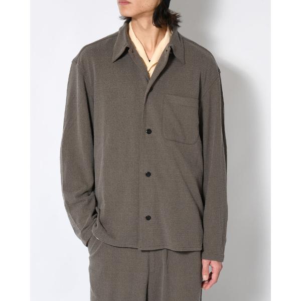 SEVEN BY SEVEN セブンバイセブン シャツジャケット メンズ トップス 長袖 シルクシャツ SHIRTS JACKET -Silk noil Jersey -GRAISH BROWN-