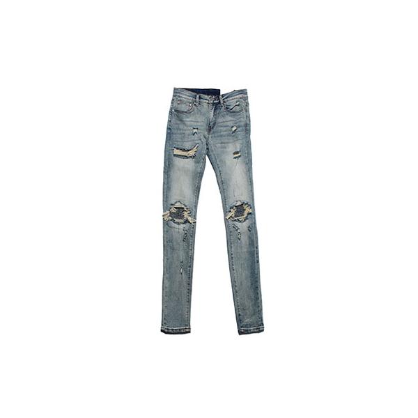 mnml（ミニマル） スキニーパンツ ストレッチデニム ダメージ加工