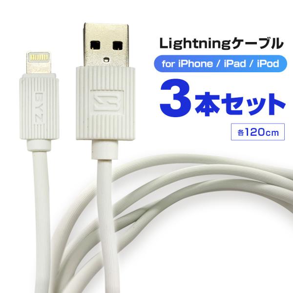 税別1000円ポッキリ／ ライトニングケーブル 急速充電＆データ転送 3本