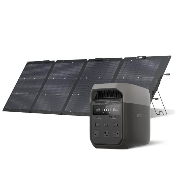 ECOFLOW EcoFlow DELTA 3 ポータブル電源 ソーラーパネル 220W 2点