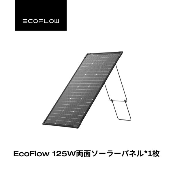 ECOFLOW EcoFlow 125W 1枚 両面ソーラーパネル IP68 防水防塵 両面受光