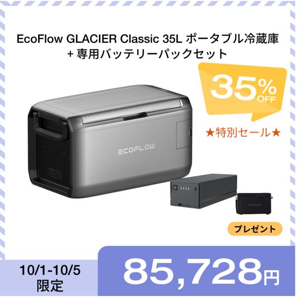 EcoFlow GLACIER ポータブル冷蔵庫＋専用バッテリーパック ECOFLOW EcoFlow GLACIER 専用バッテリーパック ポータブル