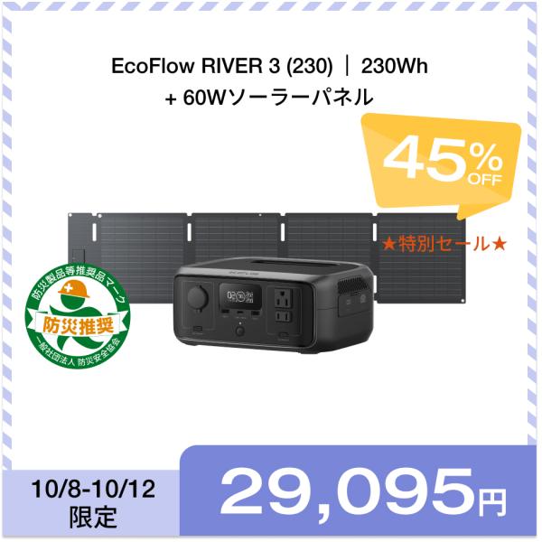 ECOFLOW EcoFlow ポータブル電源 ソーラーパネル セット RIVER 3
