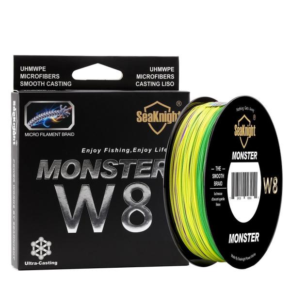 シーナイト　MONSTER　W8　PEライン　500m　1.0号　20LB　および　2.0号　30LB　 Hi-Vis Yellow　ジギング　釣り　フィッシング　3色　フィッシング　新品