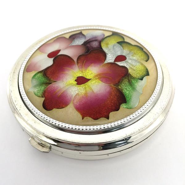 希少 アンティーク ファンデーションケース silver 950 唐草細工