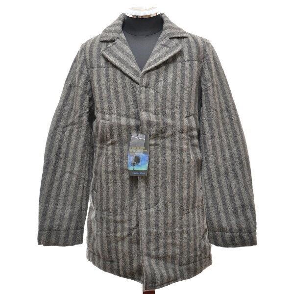 〇181918 【超特価】未使用品 BRU NA BOINNE ブルーナボイン ○Eコート ウールステンカラーコート 5205 サイズ0 メンズ  グレー（灰） 無地