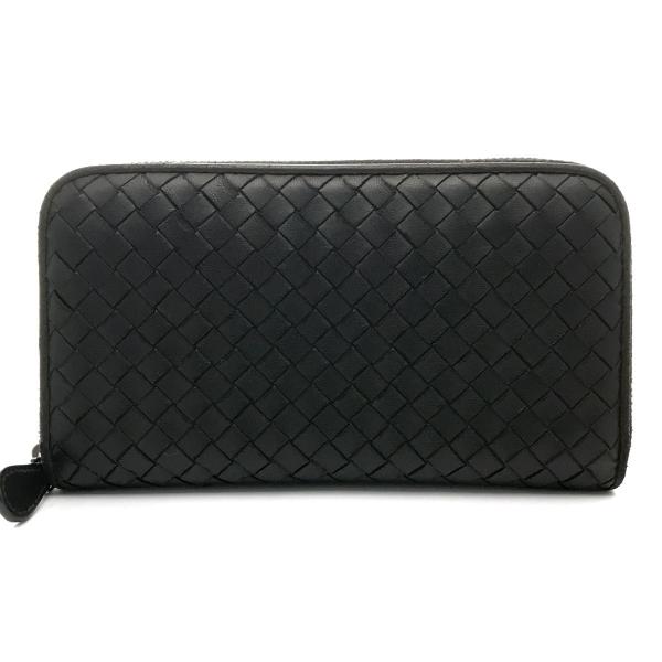 【美品】 ボッテガヴェネタ カセット イントレチャート ラウンドジップ 長財布 ecoikawadani_0230216788