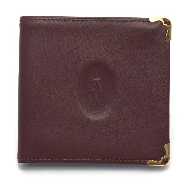 Cartier カルティエ 二つ折り財布 マストライン レザー 中古