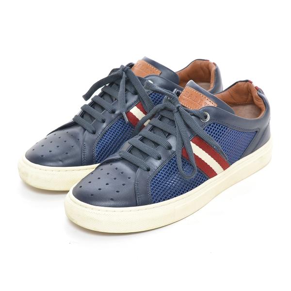 BALLY バリー スニーカー サイズEU5E/US6D レザー ナイロン ネイビー ブルー Bally（バリー） スニーカー サイズEU5E/US6D レザー ナイロン