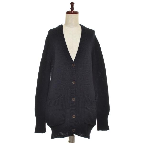 【新品】マーガレットハウエル　サイズ2 レディースMサイズ　ブラックカーディガン MargaretHowell(マーガレットハウエル) カーディガン サイズ2 M