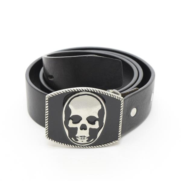 【新品】lucien pellat-finet レザーベルト 36 レザーベルト マリファナバックル リーフ 葉っぱ ロゴ 36/90cm