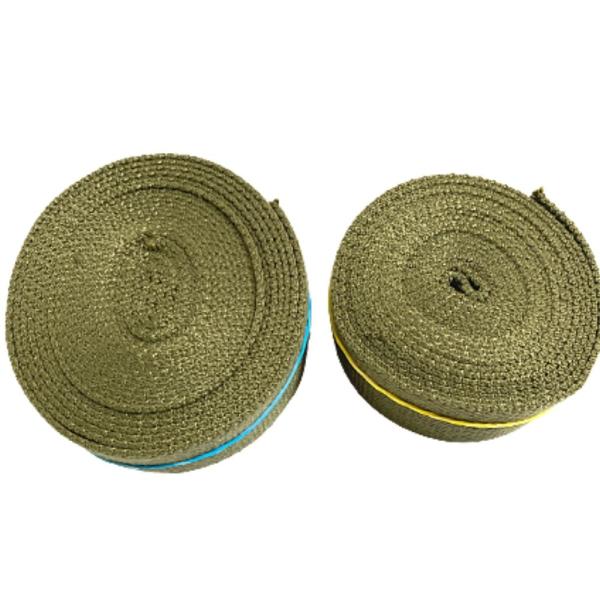 カバンテープ25ｍm（S）薄手 1.4ｍｍ厚　カーキ3ｍ+2ｍ綿ぽいアクリルテープ風 KTS25K32