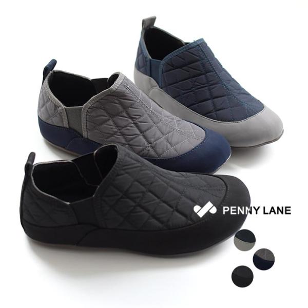 S〜LL サイドゴアシューズ レディース PENNY LANE キルティング 歩きやすい 幅広／ カジュアル ナチュラル ペニーレーン スリッポン シューズ 靴 軽い 軽量 エコロコ sel, z+, Sm,Ms,Ls,LL／ 秋 冬 30...