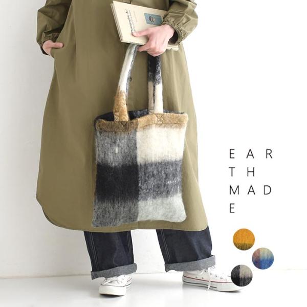 トートバッグ レディース A4サイズ EARTH MADE あったか ウール混 25AW1031,