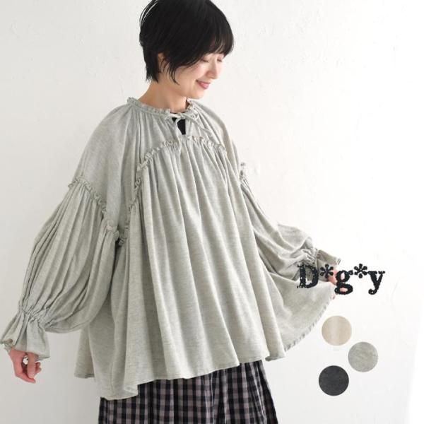 チュニック ブラウス 長袖 レディース 綿 ボリューム袖 D*g*y dgy 24AW1114,