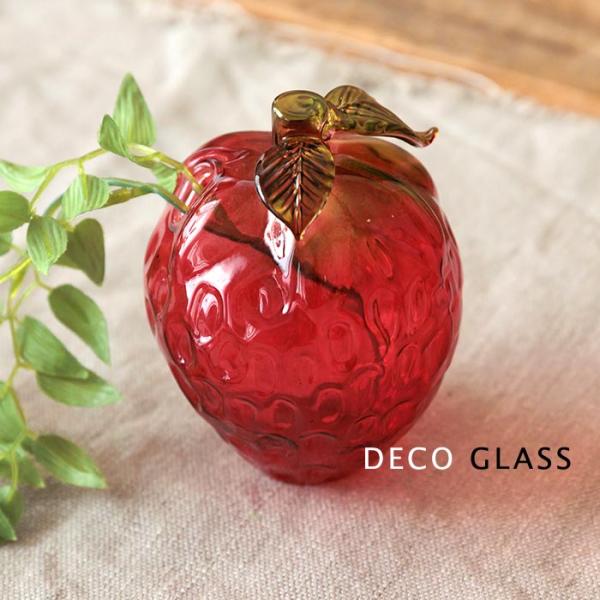 DECO Glass フラワーベース ストロベリー 花瓶 一輪挿し おしゃれ 可愛い ガラス デコグラス インテリア 25AW0725,