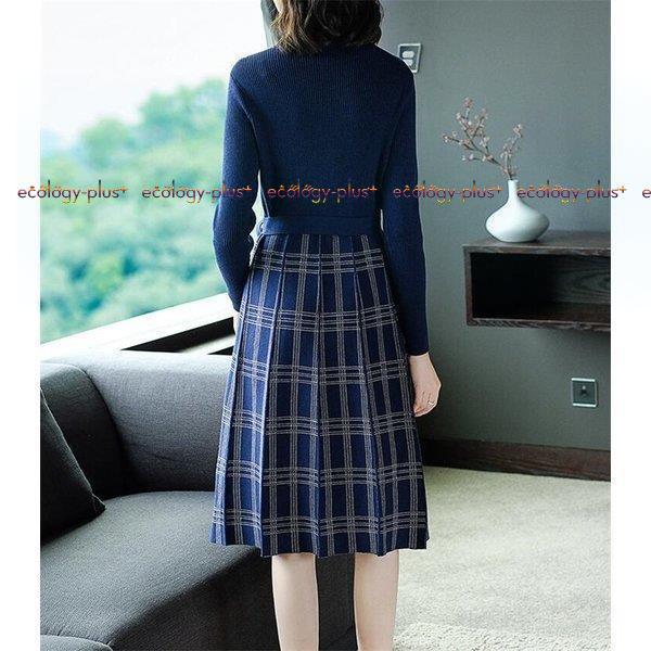 シンプル ワンピース レディース ひざ丈 チェック レディース服 くださいま