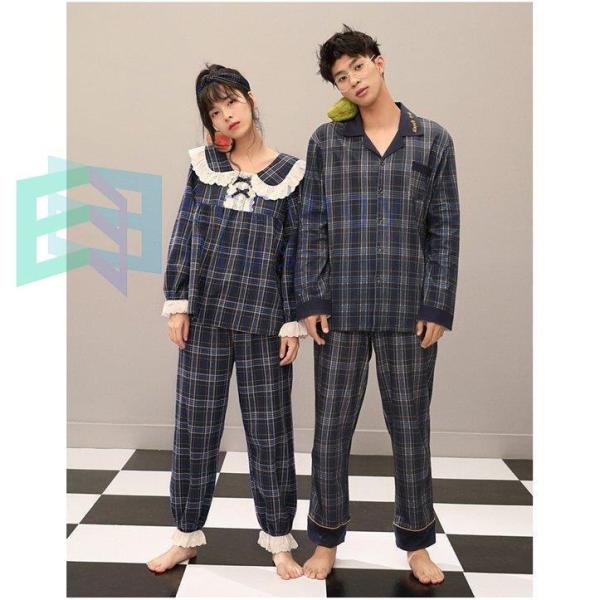 人気top かわいい 長袖パジャマ レディース パジャマ 格子縞 メンズ 上下セット 寝間着 韓国風 部屋着 ペア ルームウェア カップル 春 夏 前開き パジャマ メンズ 長袖パジャマ レディース パジャマ 格子縞 下着 靴下 部屋着 Pharmacon Uz