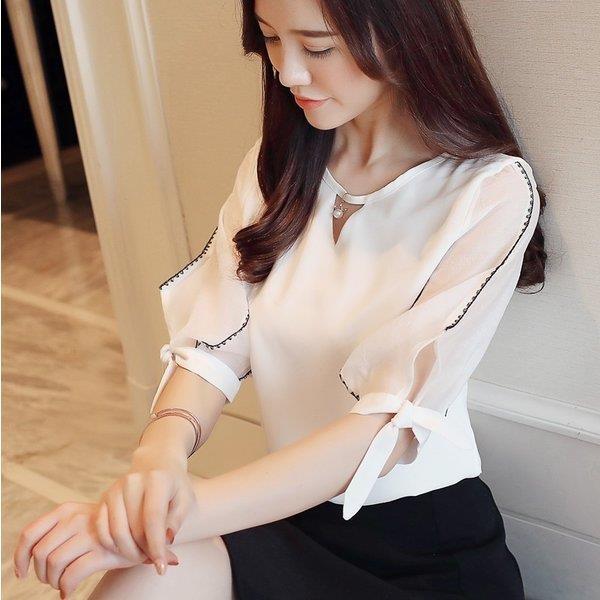 ブラウス レディース 秋服 七分袖ブラウス 白ブラウス リボントップス シフォンブラウス シャツ おしゃれ 韓国風 フォーマル 通勤 ブラウス 着痩せ 2色 Lv Dxcs 0601q66 Ecology Plus 通販 Yahoo ショッピング